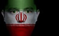 Iranian Flag - Male Face Royalty Free Stock Photo