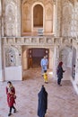 Iranian men and women in Tabatabaei historical house, Kashan, Ir Royalty Free Stock Photo