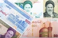 Iranian money - Rial a background Royalty Free Stock Photo