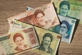 Iranian money, Rials, Various paper banknotes Royalty Free Stock Photo