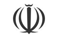 Iranian national emblem. Symbol of iran. Four crescents with a sword. Ancient iranian and persian symbol. Vector illustration