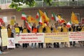 Iranian protesters demonstrating against the recent bombing of camp liberty in Iraq