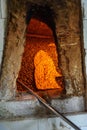 Iranian traditional bread Sangak in small bakery in Khorramabad. Iran Royalty Free Stock Photo