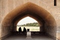 Iranian women under the bridge at Isfahan