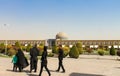 Iranians walking around the Imam Mosque, Esfahan, Iran Royalty Free Stock Photo
