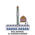 Iraq, Baghdad, Alkadhimiya Mosque travel landmark vector illustration Royalty Free Stock Photo