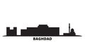 Iraq, Baghdad City city skyline isolated vector illustration. Iraq, Baghdad City travel black cityscape Royalty Free Stock Photo