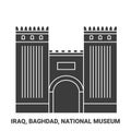 Iraq, Baghdad, National Museum travel landmark vector illustration