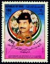IRAQ - CIRCA 1984: A stamp printed in shows Saddam Hussein,