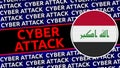 Iraq Circular Flag with Cyber Attack Titles Ã¢â¬â Illustration Royalty Free Stock Photo