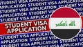 Iraq Circular Flag with Student Visa Application Titles