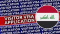 Iraq Circular Flag with Visitor Visa Application Titles Royalty Free Stock Photo