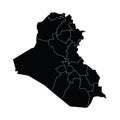 Iraq country map vector with regional areas