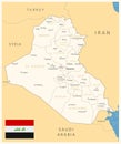 Iraq - detailed map with administrative divisions and country flag Royalty Free Stock Photo