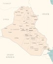 Iraq - detailed map with administrative divisions country Royalty Free Stock Photo