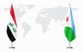 Iraq and Turkish Republic of Northern Cyprus flags for