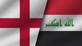 Iraq and England Realistic Two Flags Together