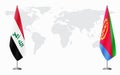 Iraq and Eritrea flags for official meeting