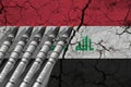 Iraq flag on the background texture. Concept for designer solutions Royalty Free Stock Photo