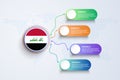 Iraq Flag with Infographic Design isolated on Dot World map Royalty Free Stock Photo