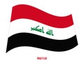 Iraq Flag Waving Vector Illustration on White Background. Iraq National Flag Royalty Free Stock Photo