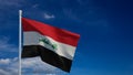 Iraq flag, waving in the wind - 3d rendering Royalty Free Stock Photo