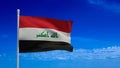 Iraq flag, waving in the wind - 3d rendering Royalty Free Stock Photo