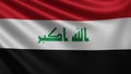 Iraq flag in the wind close up, the national flag of Iraq is fluttering in 3d, in 4k resolution