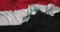 Iraq Flag Wrinkled On Dark Background 3D Render Royalty Free Stock Photo