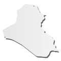 Iraq - grey 3d-like silhouette map of country area with dropped shadow. Simple flat vector illustration