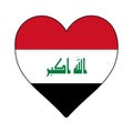 Iraq Heart Shape Flag. Love Iraq. Visit Iraq. Middle East. Western Asia. Asia. Vector Illustration Graphic