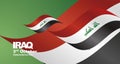 Iraq Independence Day flag ribbon landscape background