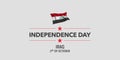 Iraq independence day greeting card, banner, vector illustration