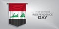 Iraq independence day greeting card, banner, vector illustration