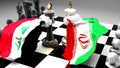 Iraq Iran crisis, clash, conflict and debate between those two countries that aims at a trade deal or dominance symbolized by a