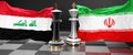 Iraq Iran summit, fight or a stand off between those two countries that aims at solving political issues, symbolized by a chess
