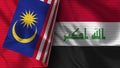 Iraq and Malaysia Realistic Flag Ã¢â¬â Fabric Texture Illustration Royalty Free Stock Photo