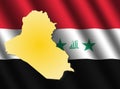 Iraq map on flag