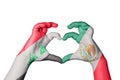 Iraq Mexico Heart, Hand gesture making heart