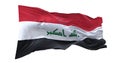 Iraq national flag waving isolated on white background. Royalty Free Stock Photo