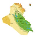 Iraq physical map Royalty Free Stock Photo