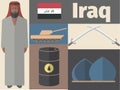 Iraq poster. Flat icon. Vector template