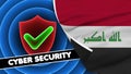 Iraq Realistic Flag with Cyber Security Title Fabric Texture 3D Illustration Royalty Free Stock Photo