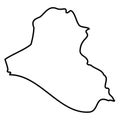 Iraq - solid black outline border map of country area. Simple flat vector illustration