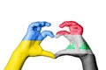 Iraq Ukraine Heart, Hand gesture making heart