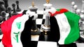 Iraq United Arab Emirates crisis, clash, conflict and debate between those two countries that aims at a trade deal or dominance