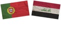 Iraq and United Arab Emirates Flags Together Paper Texture Illustration