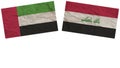 Iraq and United Arab Emirates Flags Together Paper Texture Illustration