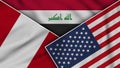 Iraq United States of America Peru Flags Together Fabric Texture Illustration