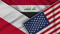 Iraq United States of America Poland Flags Together Fabric Texture Illustration